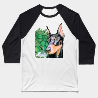 Doberman is Preparing for the Holidays Baseball T-Shirt